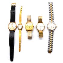 Five wristwatches, Rotary, Waltham etc.