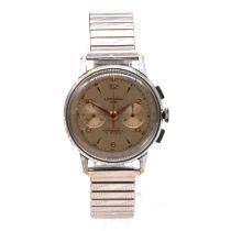 Lemania - a gentleman's vintage 105 stainless steel chronograph wristwatch.