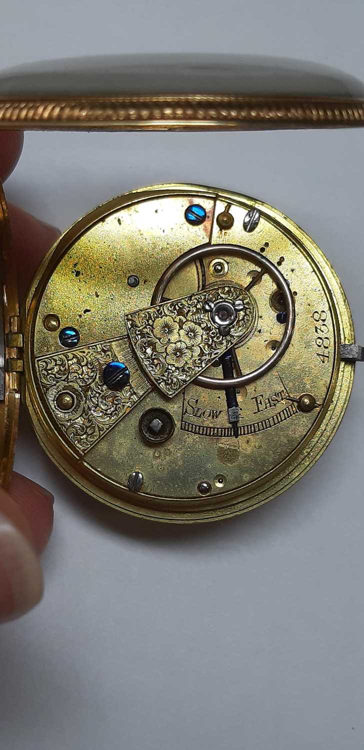 An 18 carat yellow gold open face pocket watch. - Image 2 of 2