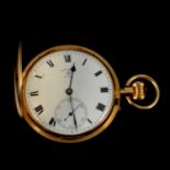 Rotherhams - an 18 carat yellow gold full hunter pocket watch.