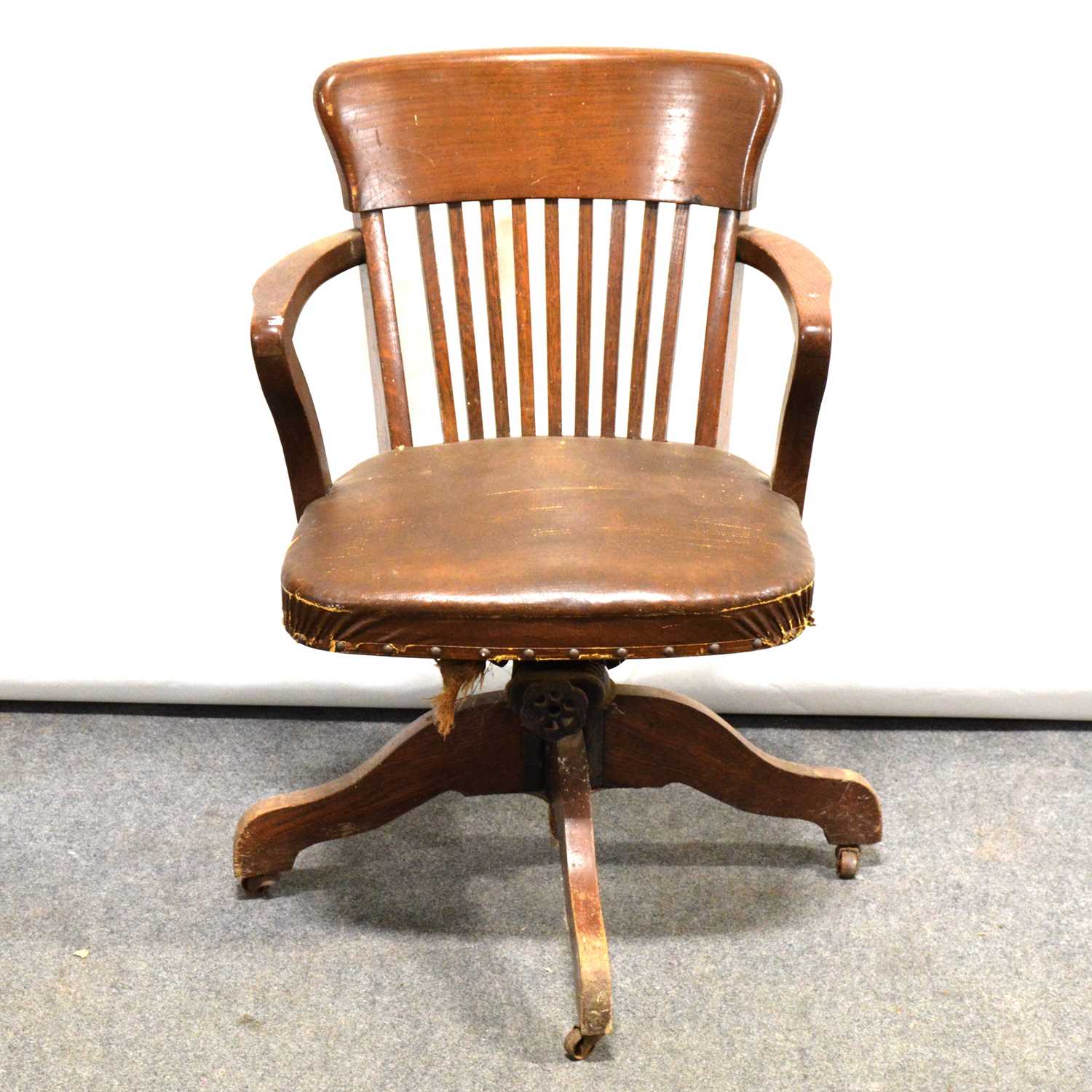 1940's oak office chair.