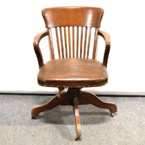 1940's oak office chair.