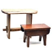 Small joint stool and another small oak stool