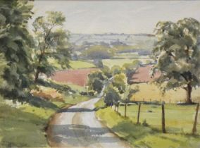 Roger Corfe, Corner of Spratton, and another watercolour.