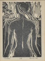 Barbara Smith, Nude, linocut, and Relationships, etching