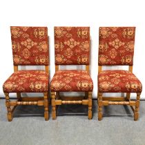 Set of five Haselbech oak dining chairs,