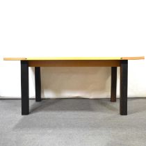 Large contemporary bog oak and sycamore (?) dining table, by Adrian Swinstead