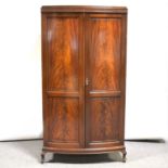 Mahogany bowfront wardrobe