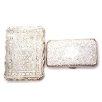 Two silver card cases.