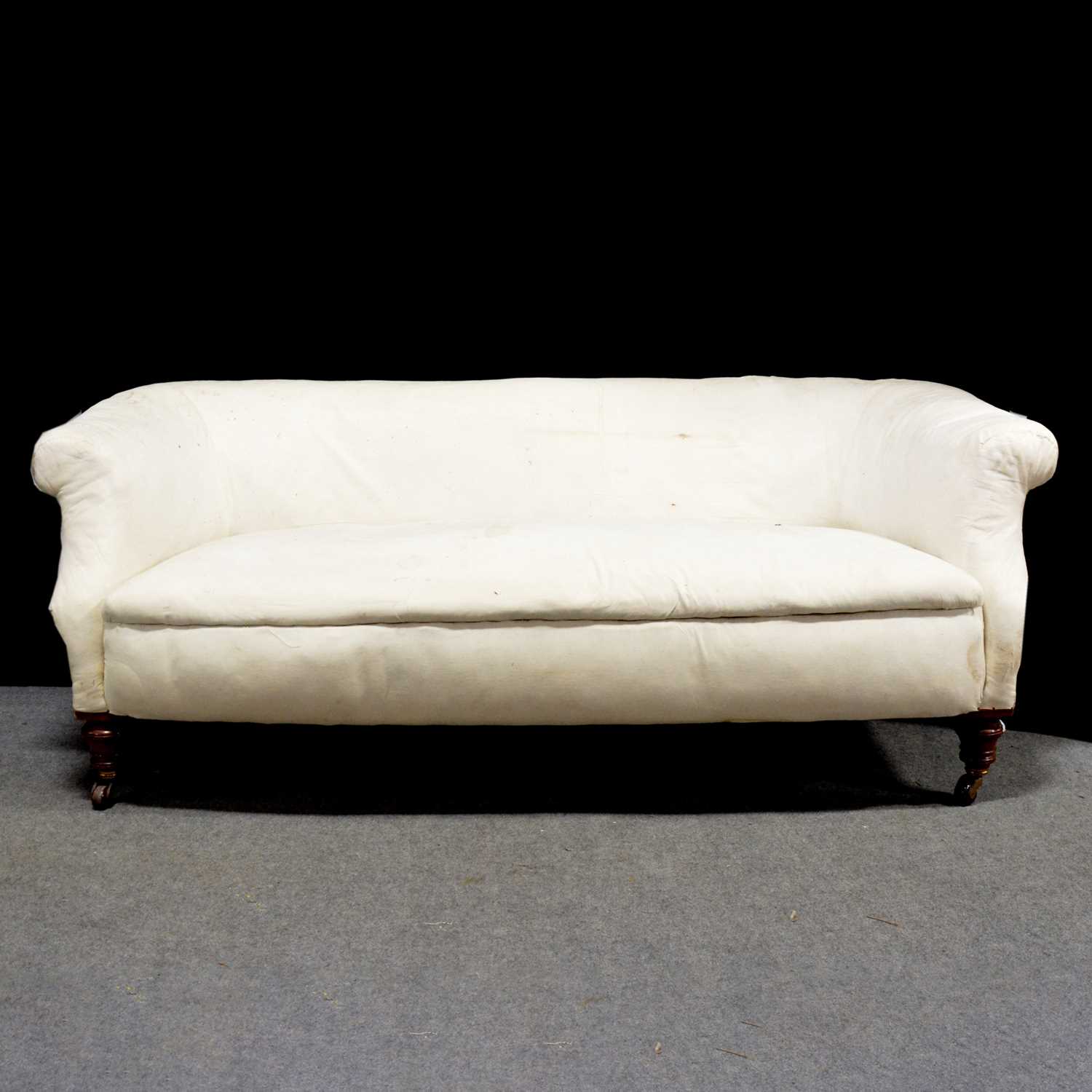 Small Edwardian Chesterfield settee.