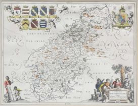 J Jannsson, Comitatus Northantonensis, handcoloured map