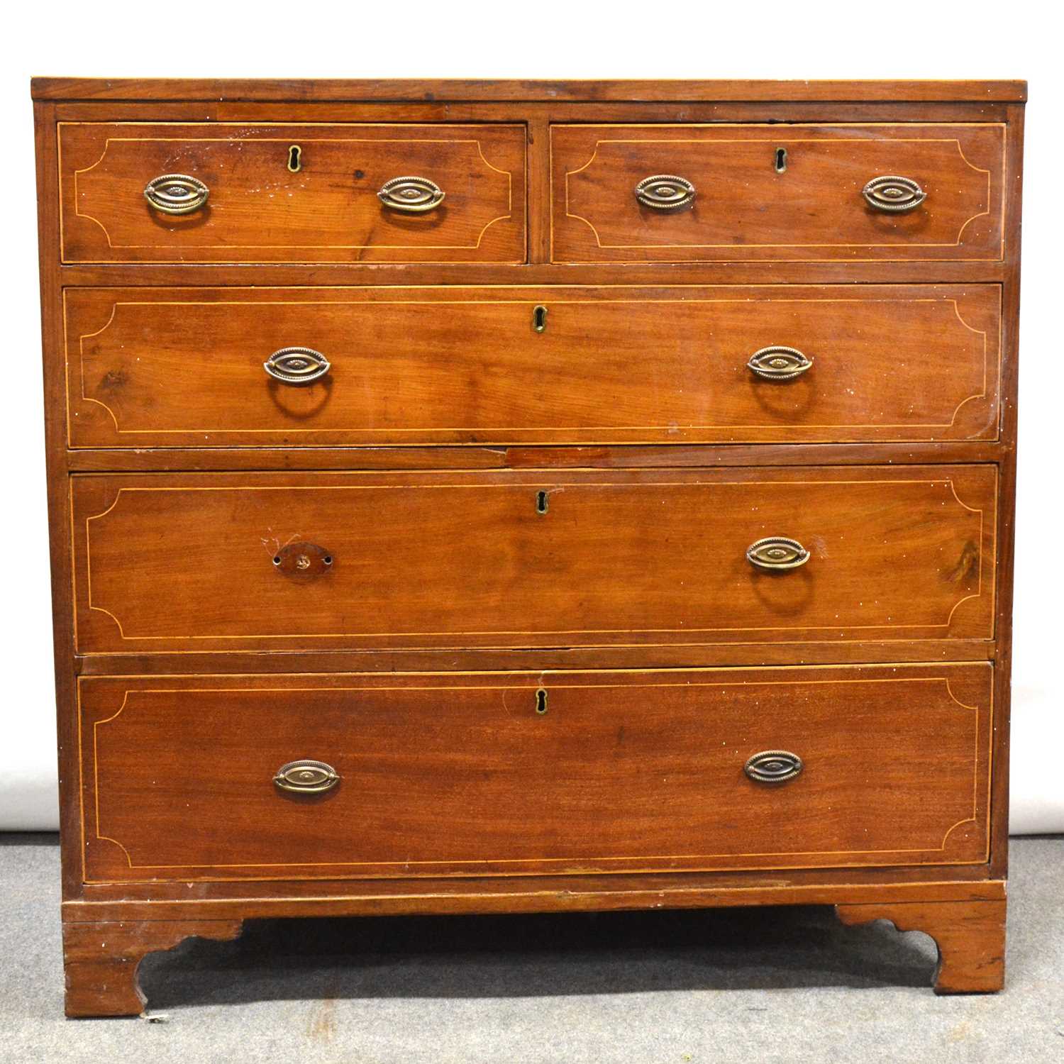 George III inlaid mahogany chest of drawers