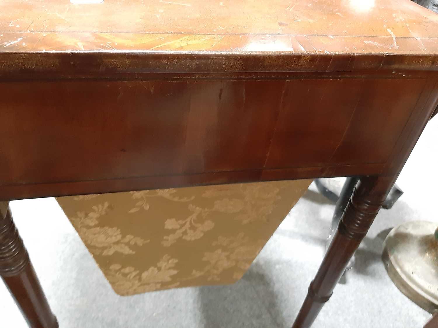 George III mahogany sewing table, - Image 8 of 9