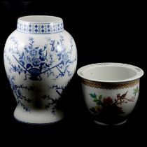 Modern Chinese jardiniere and a large modern vase