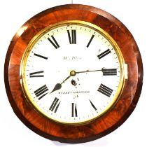Walnut cased circular wall clock, signed William Allen, Market Harboro