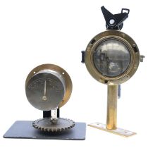 Admiralty portable signalling lantern and a gauge by James Pitkin,