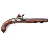 Flintlock pistol, engraved H Nock,