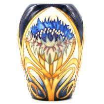 Vicky Lovatt for Moorcroft Pottery, a 'Cornflower Cavalcade' pattern vase.