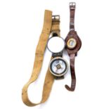 RAF armband compass, and another wrist compass,