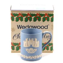 One box of Wedgwood Christmas plates and mugs.