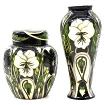 Emma Bossons for Moorcroft Pottery, a Harlequinade vase, and ginger jar and cover