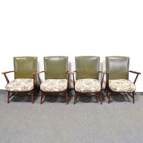 Four Ercol style easy chairs,