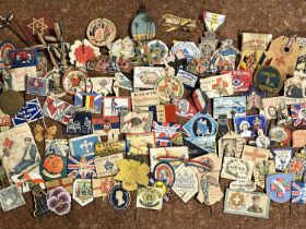 Large collection of WW1 Flag Day pins and badges