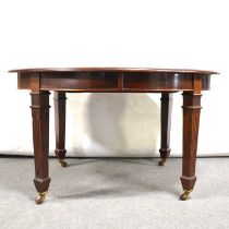 Late Victorian mahogany dining table and chairs,