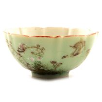 Japanese Seto ware celadon ground bowl