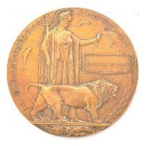 World War I bronze death penny 'THOMAS POTTER'.