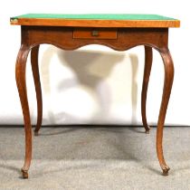 French walnut card table,