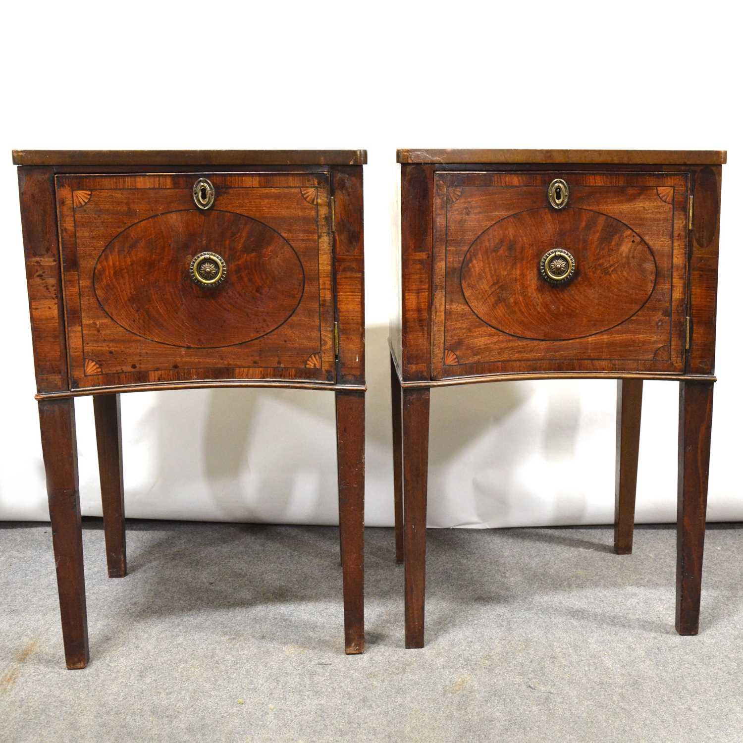 Pair of Victorian mahogany bedside cupboards
