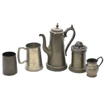 Three pewter moulds, etc.,
