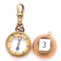 Two 9ct gold miniature compass',