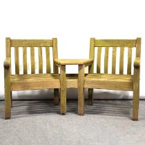 Garden teak Love Seat by Bridgman