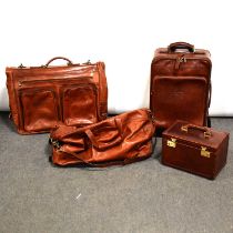 Four piece Maxwell Scott leather luggage set,