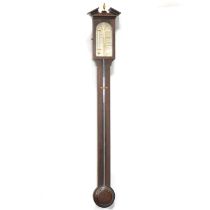 Modern mahogany stick barometer in the Georgian style,