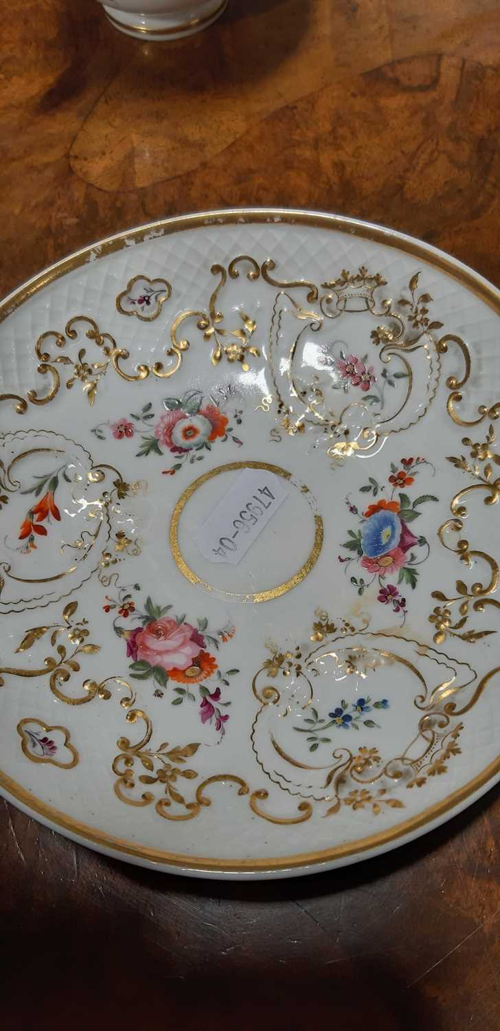English bone china tea set, possibly Daniels, circa.1830, floral decoration, no.2/824. Condition - Image 5 of 15