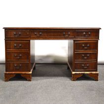 Mahogany twin pedestal desk