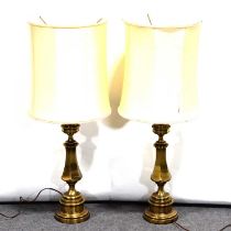 Pair of brass table lamps