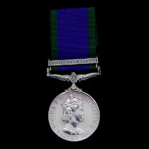 Elizabeth II General Service Medal with Northern Ireland clasp.