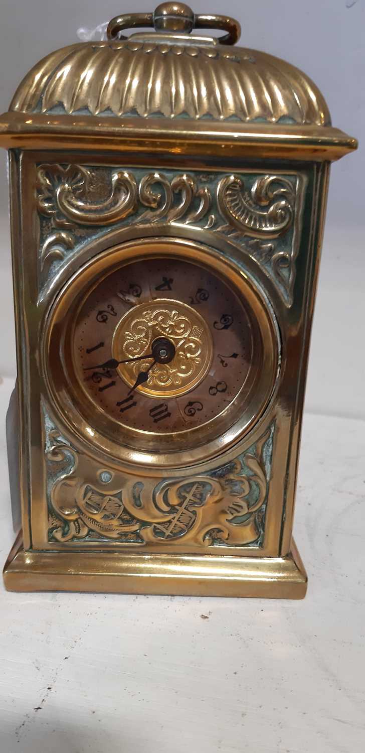 Brass carriage clock, - Image 3 of 3