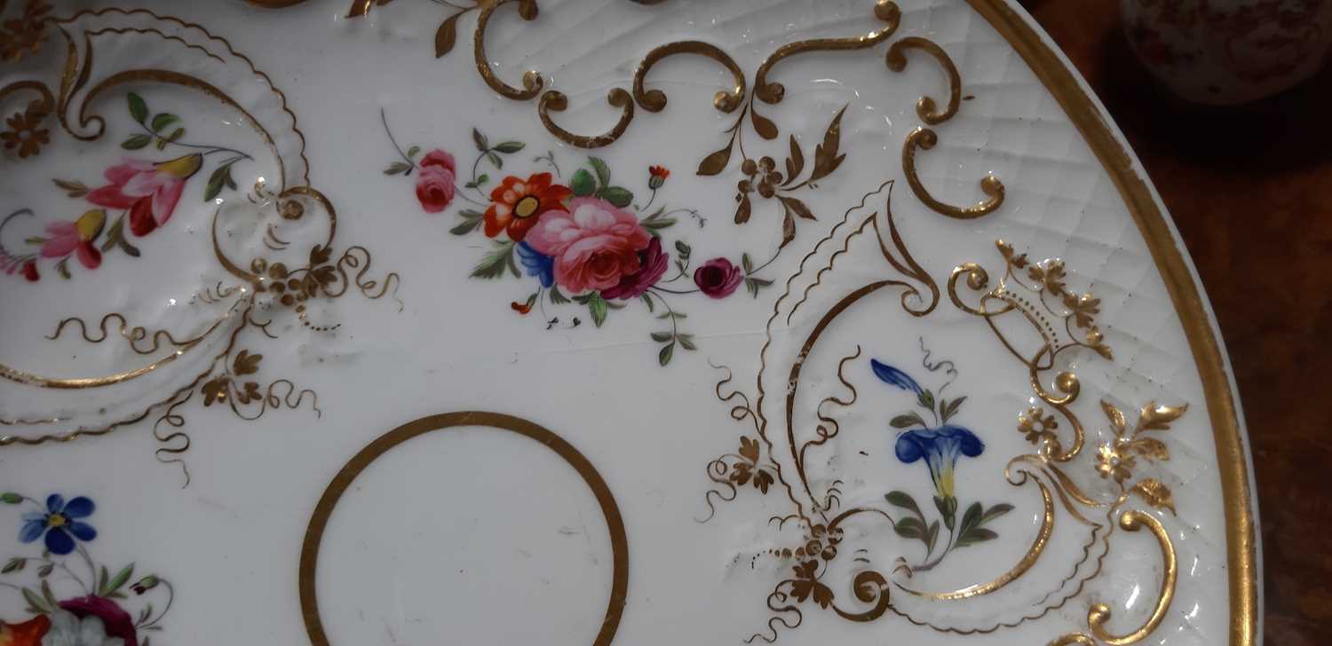 English bone china tea set, possibly Daniels, circa.1830, floral decoration, no.2/824. Condition - Image 11 of 15