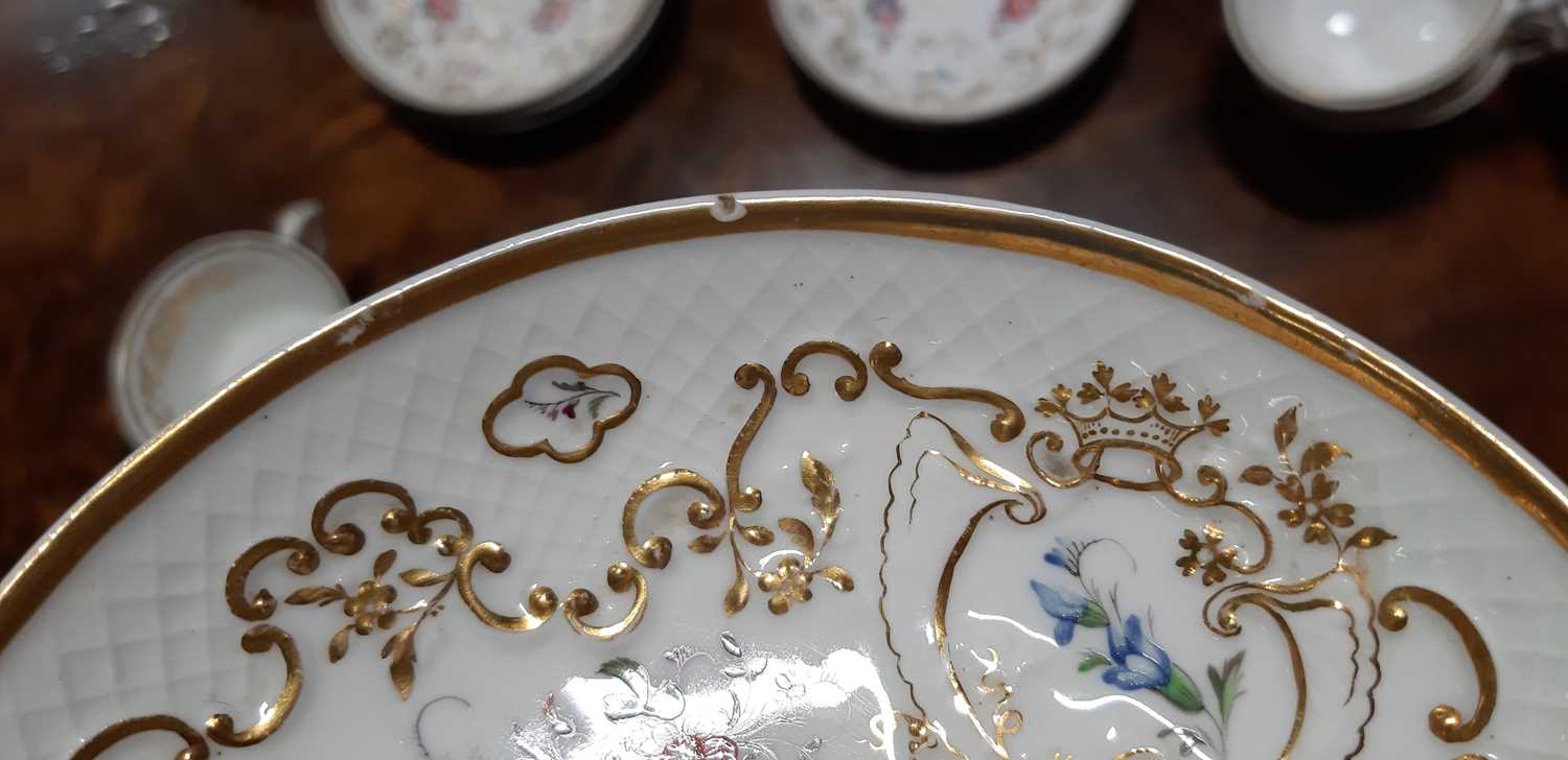 English bone china tea set, possibly Daniels, circa.1830, floral decoration, no.2/824. Condition - Image 15 of 15