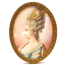 H Rene, portrait miniature, 19th century