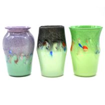 Three Monart/ Vasart decorative glass vases