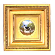 Leighton Mayberry for Royal Worcester - a porcelain plaque of a hound.