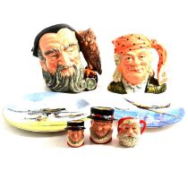 Royal Doulton character jugs and other collectors plates,