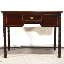 Mahogany and boxwood writing table.