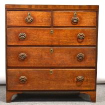 Victorian oak and mahogany chest of drawers